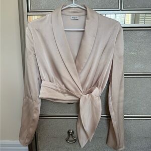 Babaton Davis Long Sleeve Wrap Blouse